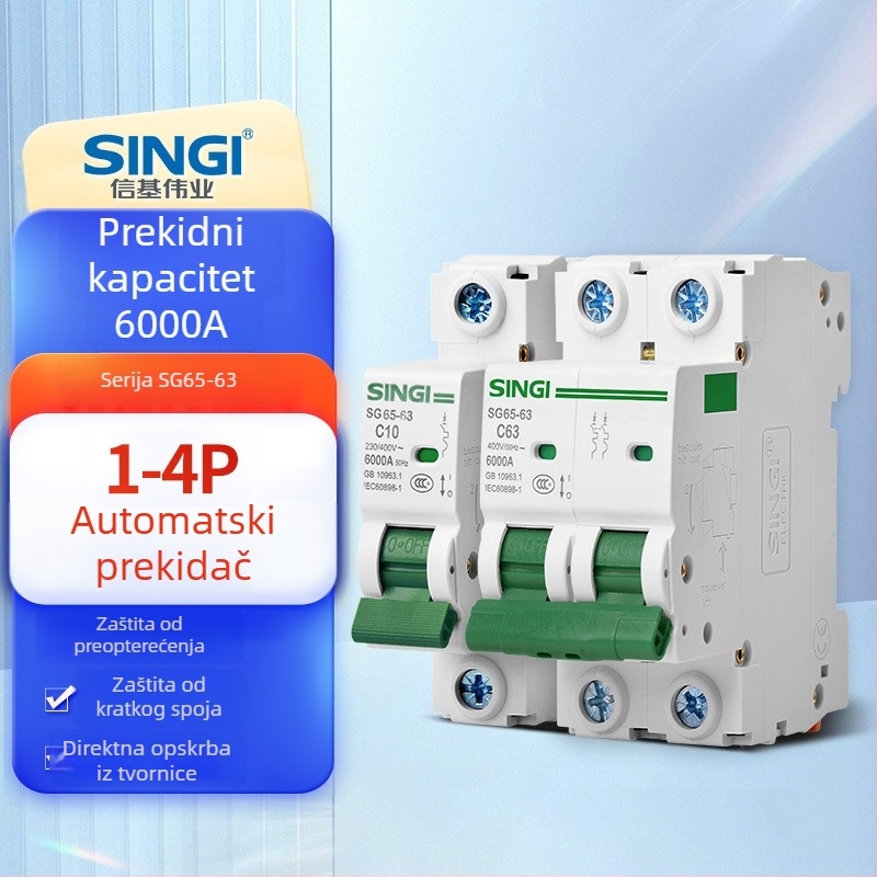 Singi SG65-63 serija miniaturni prekidač, 2-polni, 63A, za kućnu upotrebu