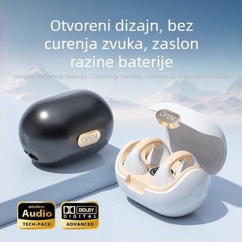 Bluetooth slušalice s klipsom za uho i digitalnim zaslonom, Bluetooth 5.3, IPX6 vodootpornost, sportski stil, bežične stereo slušalice s klipsom, privatni model, trajanje baterije 4-8 sati