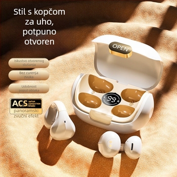 Bluetooth slušalice s klipsom za uho i digitalnim zaslonom, Bluetooth 5.3, IPX6 vodootpornost, sportski stil, bežične stereo slušalice s klipsom, privatni model, trajanje baterije 4-8 sati