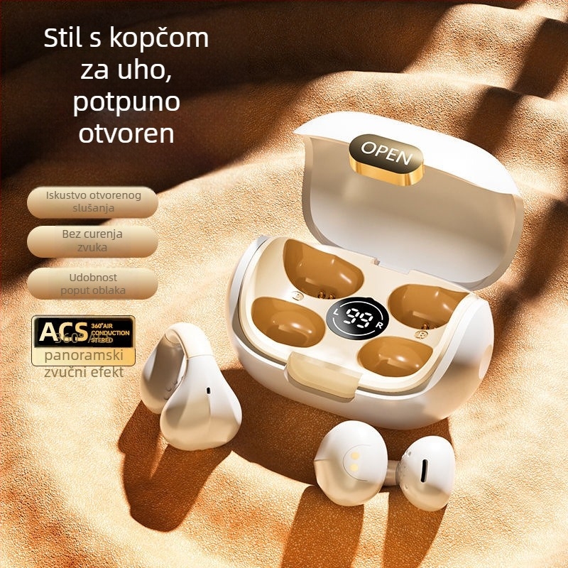 Bluetooth slušalice s klipsom za uho i digitalnim zaslonom, Bluetooth 5.3, IPX6 vodootpornost, sportski stil, bežične stereo slušalice s klipsom, privatni model, trajanje baterije 4-8 sati