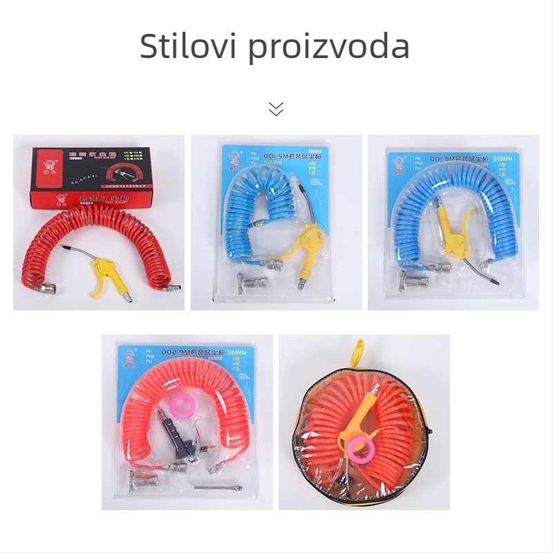 Set pištolja za puhavanje prašine za kamione s PU opružnim zračnim crijevom i metalnim mlaznim pištolom