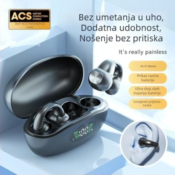 J01J03 Bluetooth slušalice s klipom za uho, otvorene TWS, pravi bežični stereo zvuk, Bluetooth 5.4, trajanje baterije 4-8 h, sportski stil