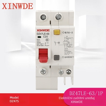 XINWDE DZ47SLE-63 Miniaturni prekidač s zaštitom od curenja, 1P, 32A, zaštita od preopterećenja