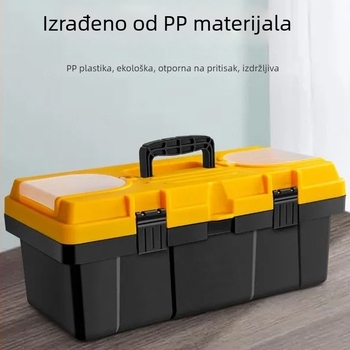 Velika prijenosna plastična kutija za alate za održavanje automobila i kućne elektro radove, industrijskog kvaliteta.