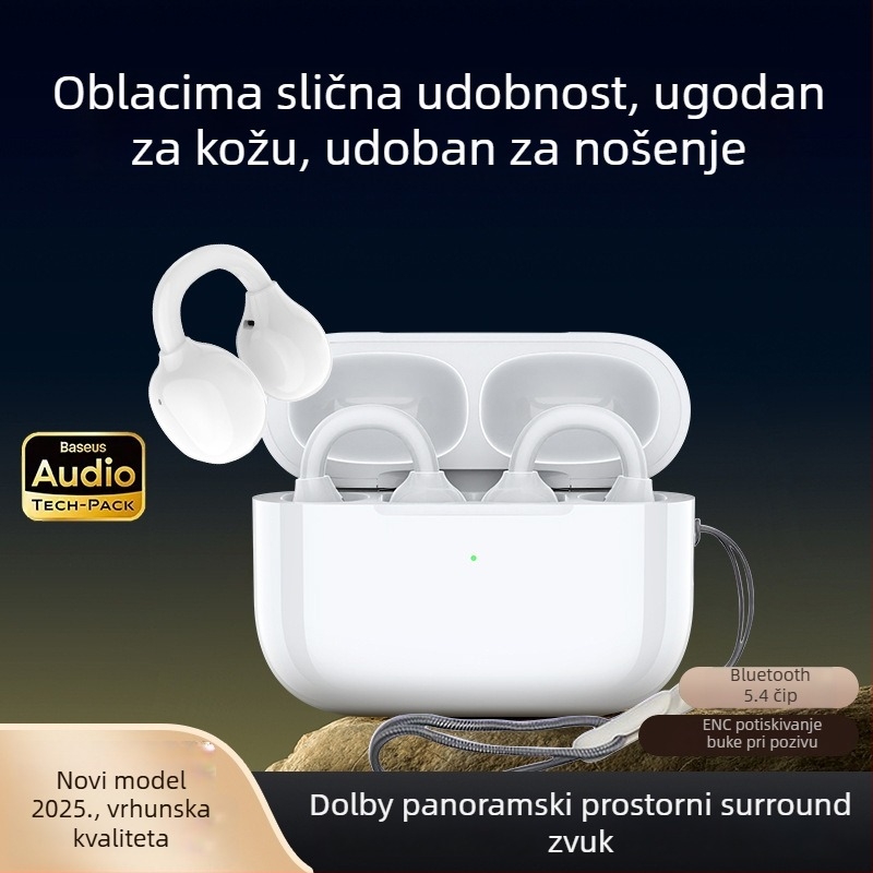 M11 slušalice s klipom za uho, kostna kondukcija, bežične Bluetooth slušalice, dizajn zraka, Bluetooth 5.3, trajanje baterije 4–8 sati