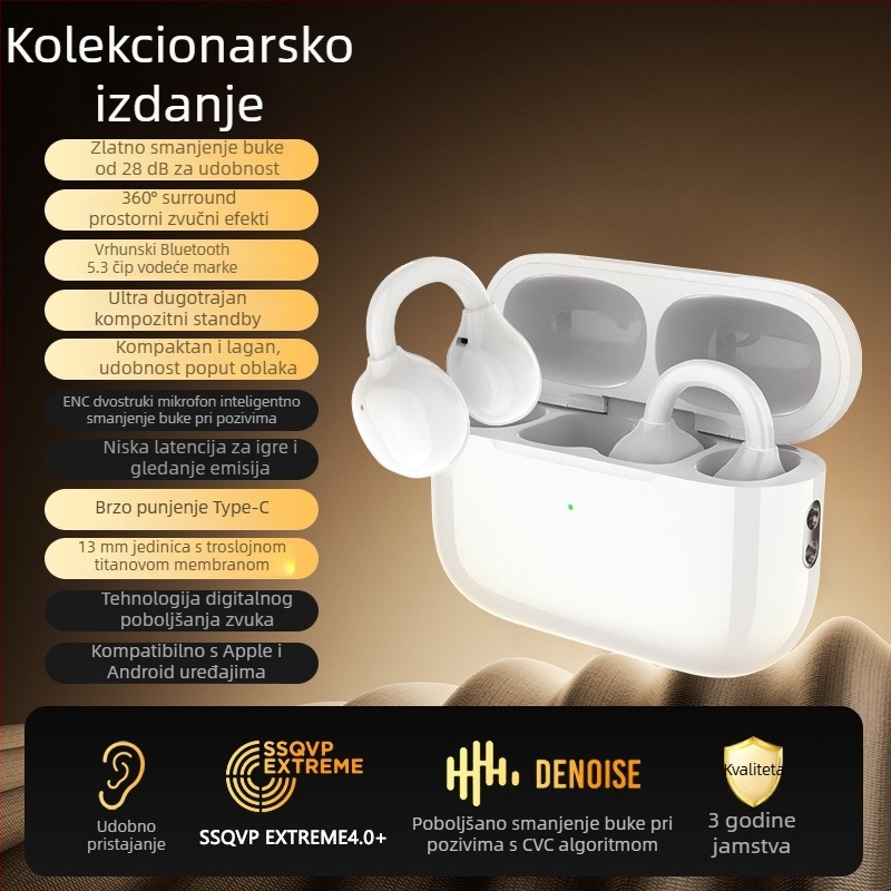 M11 slušalice s klipom za uho, kostna kondukcija, bežične Bluetooth slušalice, dizajn zraka, Bluetooth 5.3, trajanje baterije 4–8 sati