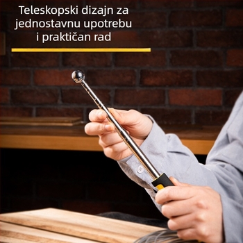 Deli čekić za provjeru šupljih zidova s teleskopskim ojačanim držačem – okrugla glava, alat za test pločica