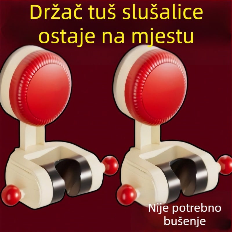 Držač za tuš s usisnom čašom, prilagodljiv, bez bušenja