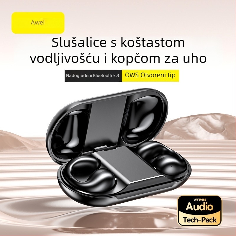 Awei TZ2 Bluetooth slušalice sa klipom, otvoreni stražnji dizajn, stereo, IPX4, Bluetooth 5.0, više od 8 sati trajanja baterije za glazbu i pozive