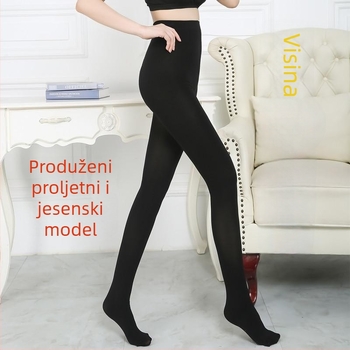 Proširene pantyhose za proljeće i jesen za visoke ljude, plus veličina, visok pojas, debele baršunaste čarape, neproziran