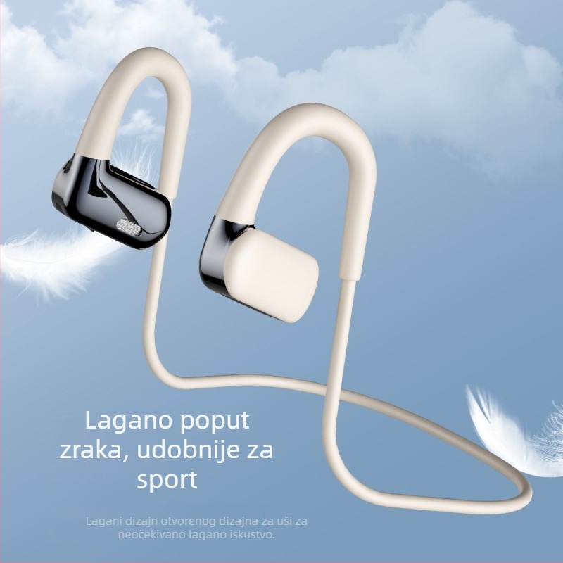 HM50 slušalice s kostnom vodljivosti Bluetooth 5.4 za trčanje, pravi bežični sportski in-ear slušalice s kukom za uho, dugi vijek baterije, redukcija buke