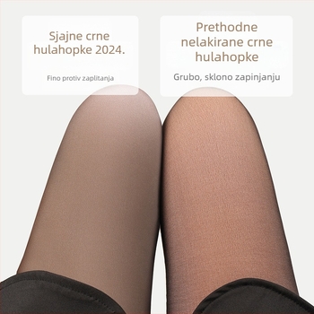 Malog rasta 140 cm, crne sjajne hulahopke s flis podstavom, debele od najlona s oblikovnim učinkom