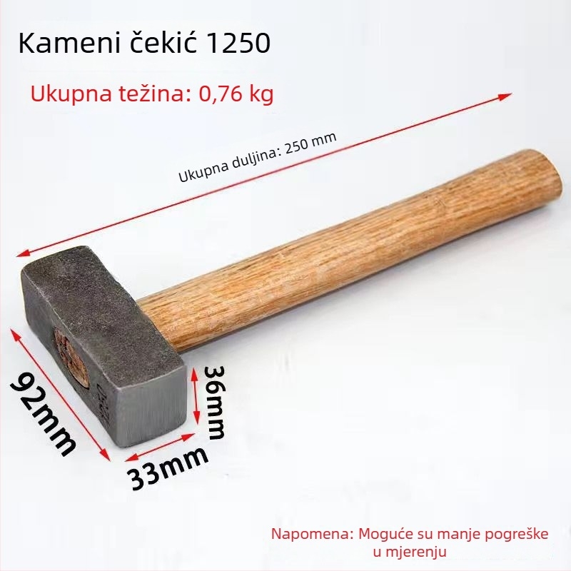 Čekić s kandžom, glavom od karbonskog čelika, kovano s četverokutnom glavom