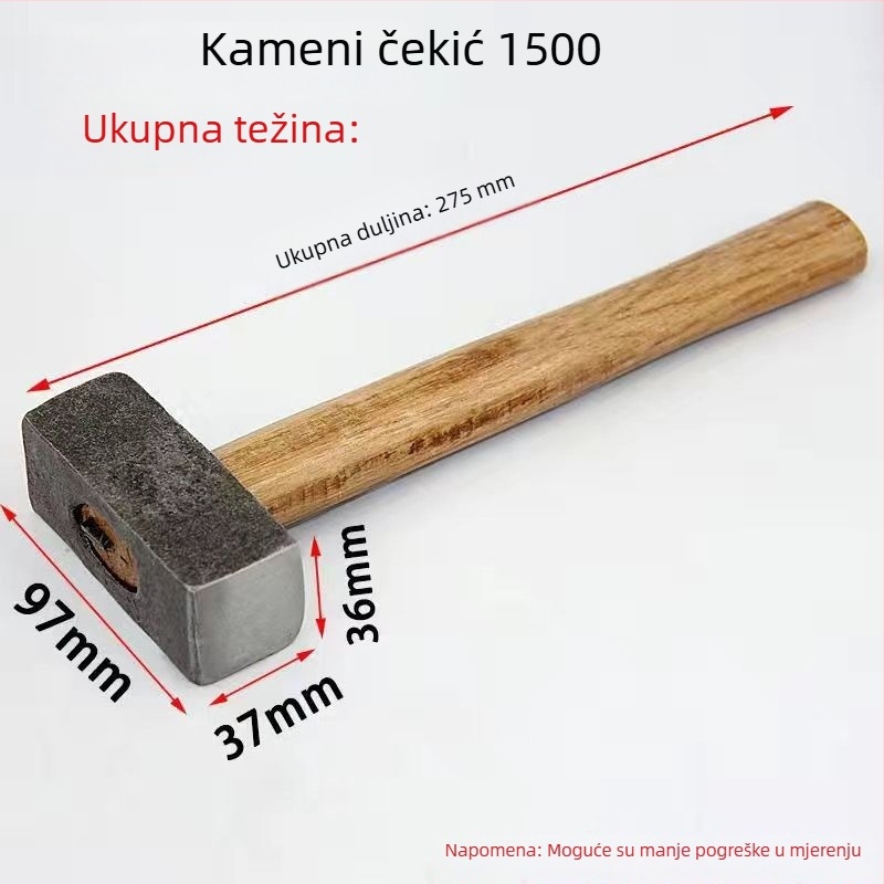 Čekić s kandžom, glavom od karbonskog čelika, kovano s četverokutnom glavom