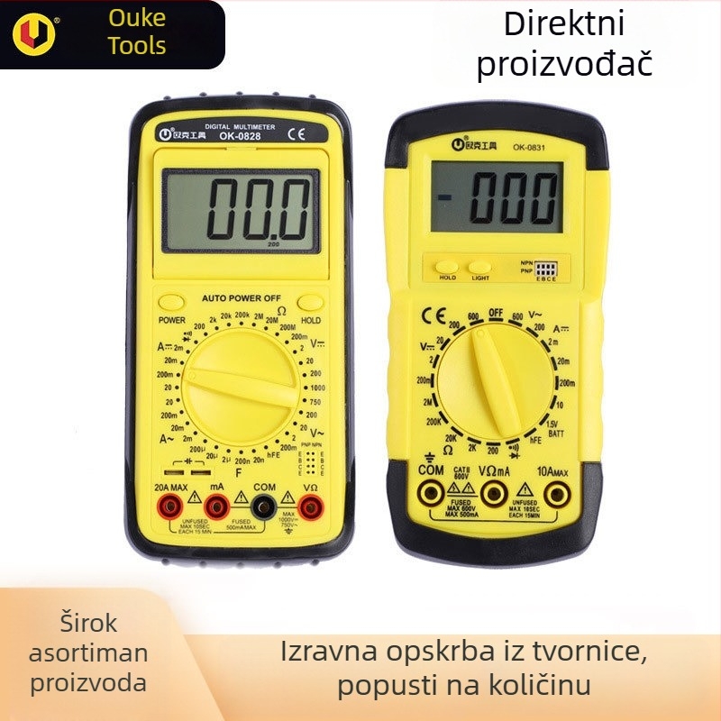 Oak automatski raspon digitalni multimetar visoke preciznosti, LCD zaslon, zaštita od opeklina, višenamjenski mjerni instrument