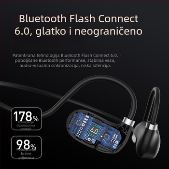 Bluetooth slušalice s prijenosom zraka, oko vrata, ne u uho, sportske vodootporne, dugotrajna baterija