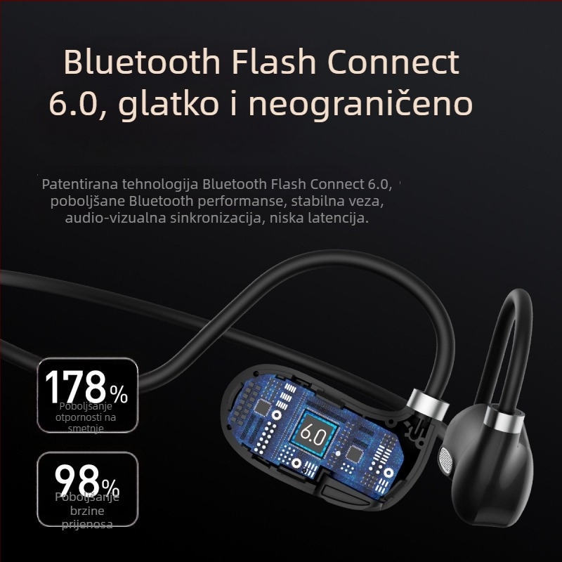 Bluetooth slušalice s prijenosom zraka, oko vrata, ne u uho, sportske vodootporne, dugotrajna baterija