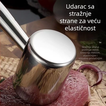 Čekić za meso od nehrđajućeg čelika 316 za steak, dvostrani kuhinjski čekić s debelim dizajnom