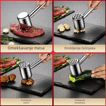 Čekić za meso od nehrđajućeg čelika 316 za steak, dvostrani kuhinjski čekić s debelim dizajnom