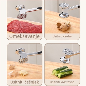 Novo čekić za meso od nehrđajućeg čelika, kuhinjski alat za omekšavanje mesa, čekić za steakove i kidanje tetiva, pogodan za komercijalnu upotrebu