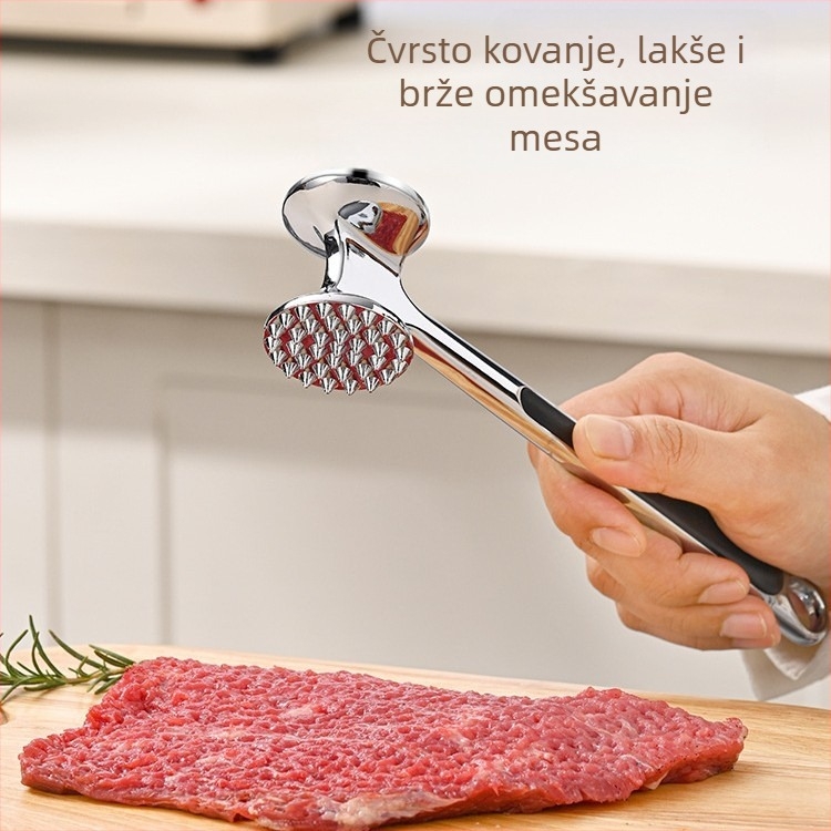 Novo čekić za meso od nehrđajućeg čelika, kuhinjski alat za omekšavanje mesa, čekić za steakove i kidanje tetiva, pogodan za komercijalnu upotrebu