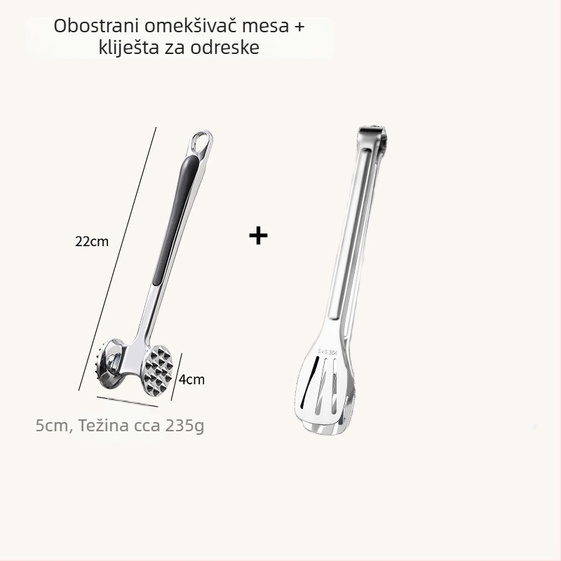 Novo čekić za meso od nehrđajućeg čelika, kuhinjski alat za omekšavanje mesa, čekić za steakove i kidanje tetiva, pogodan za komercijalnu upotrebu