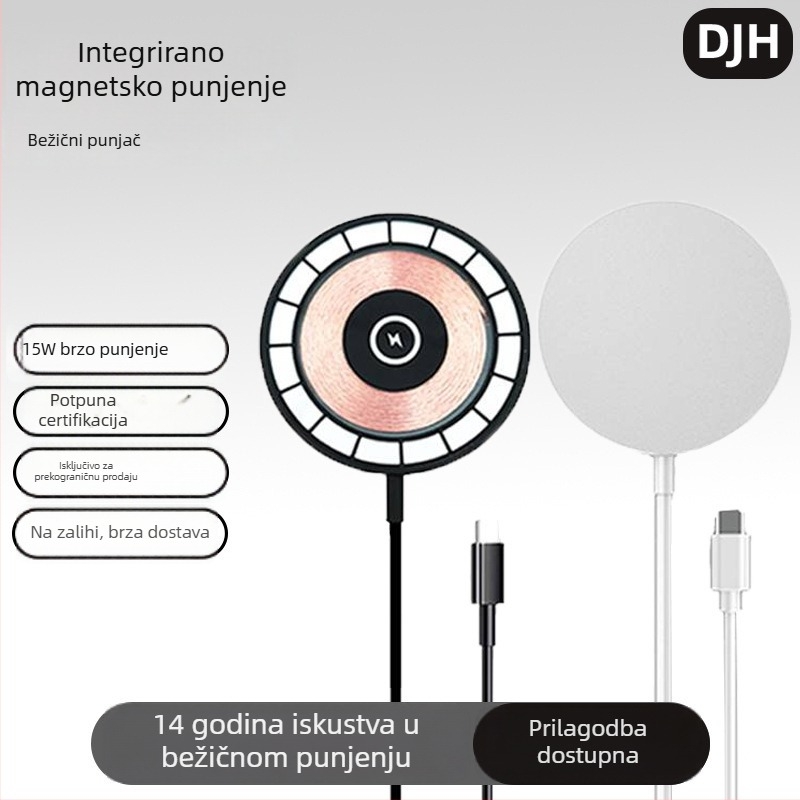 Magnetski bežični punjač MagSafe za iPhone, proziran, brzo punjenje