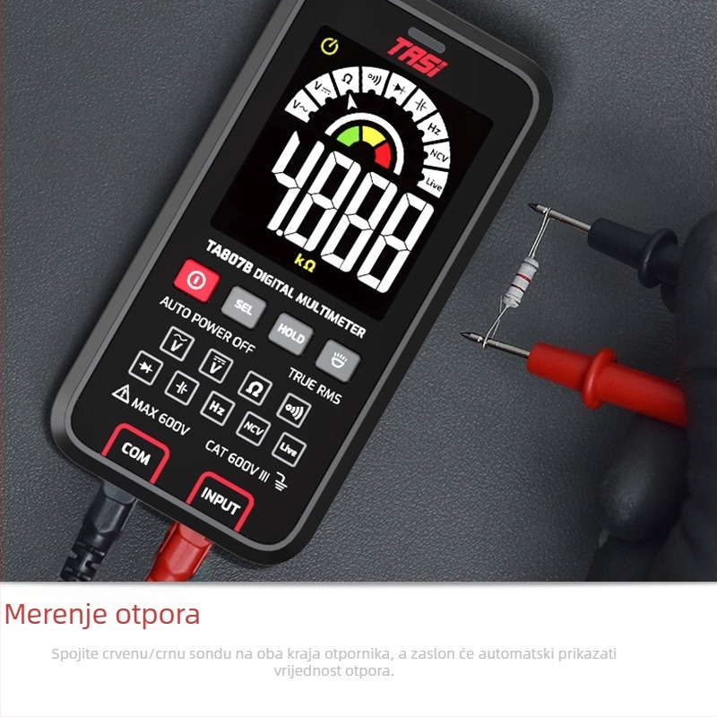 Tians TA807A Ultra-tanki digitalni potpuno automatski multimetar s velikim zaslonom za električare