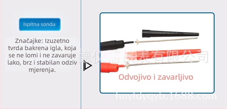 MF500 univerzalni sondični set za multimetar – spajanje oštećenih vodova, igličasti i šipkoviti vrhovi, testne žice, model K