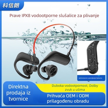 IPX8 vodootporne profesionalne plivačke slušalice s memorijom, bežični Bluetooth, in-ear dizajn, za trčanje i sport