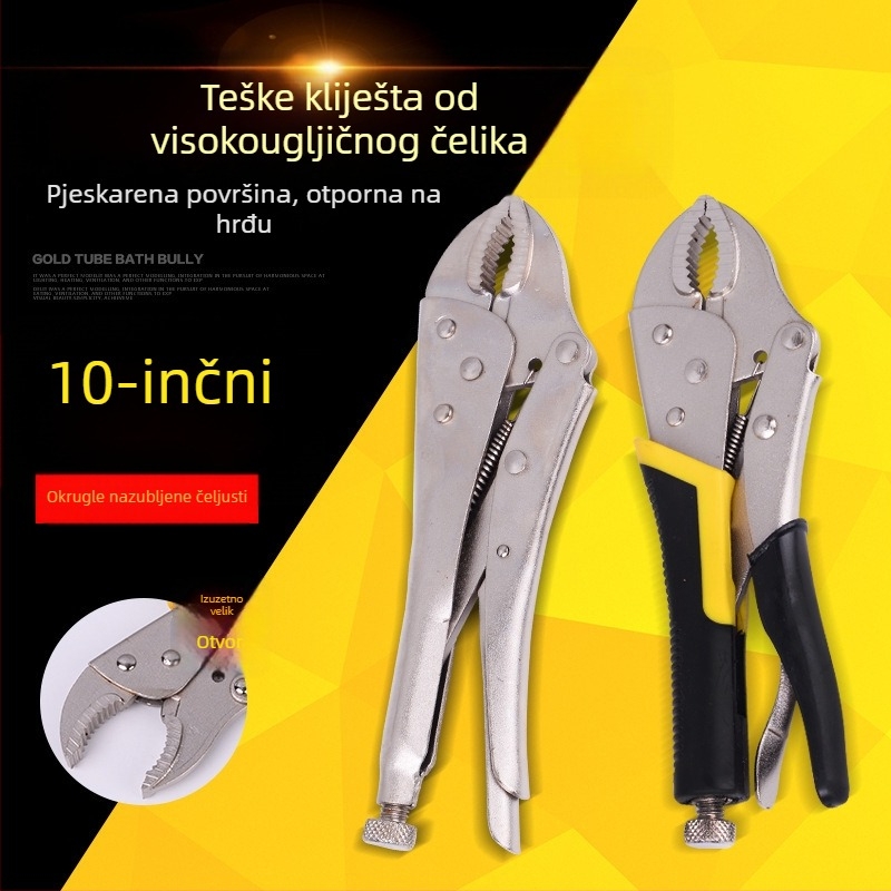 Teške kliješta s okruglim čeljustima, 7 i 10 inča, gumene i polirane drške, za industrijsko održavanje