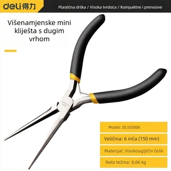 Deli klešta s oštrim nosom, kovana od visokougljičnog čelika, mini, 70 mm