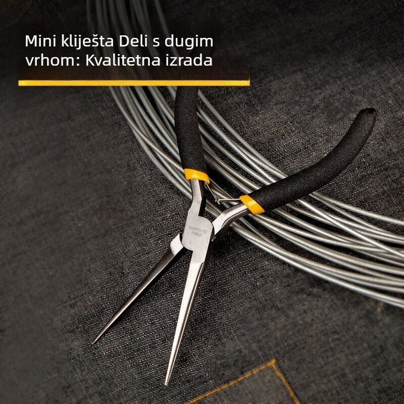 Deli klešta s oštrim nosom, kovana od visokougljičnog čelika, mini, 70 mm