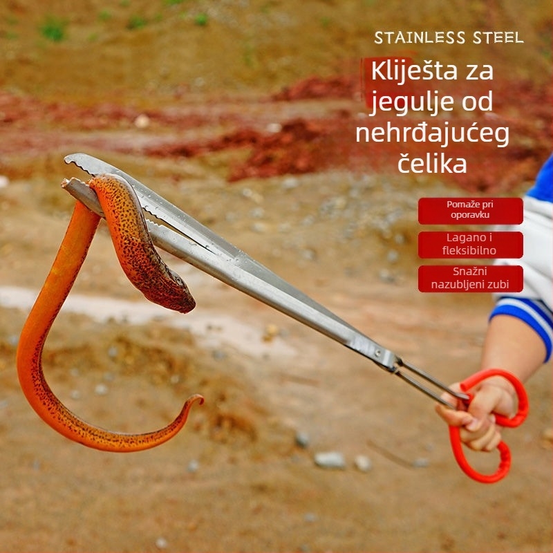 Klešta od nehrđajućeg čelika, debela, s protukliznim držačem za hvatanje riba i vodnih organizama