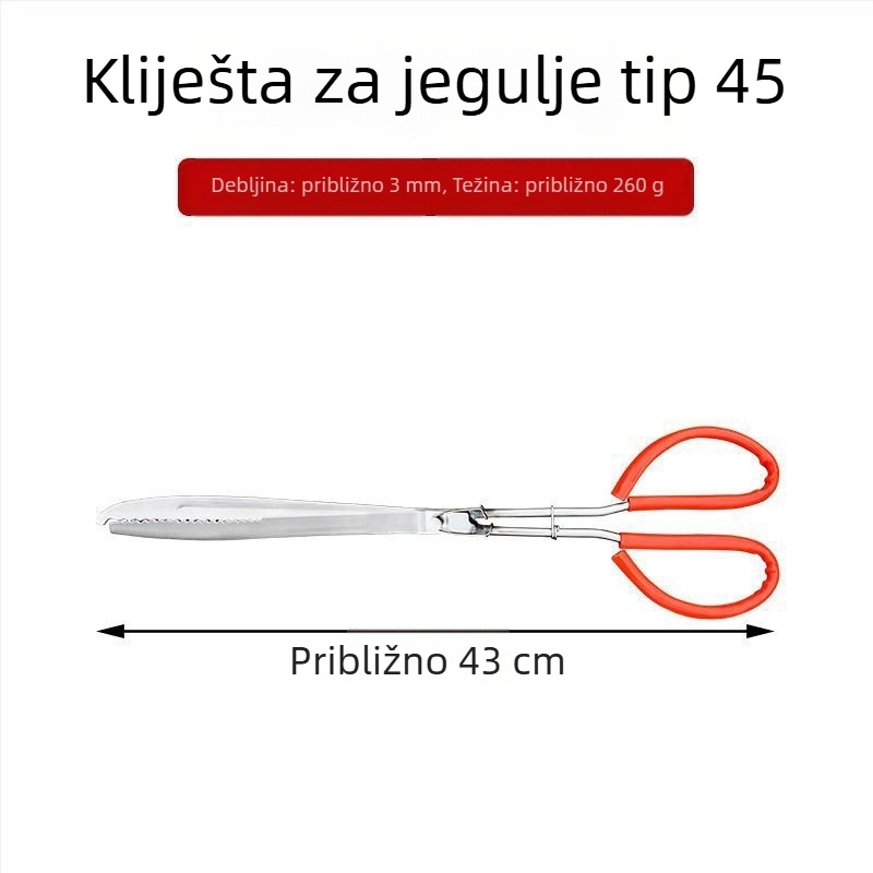 Klešta od nehrđajućeg čelika, debela, s protukliznim držačem za hvatanje riba i vodnih organizama