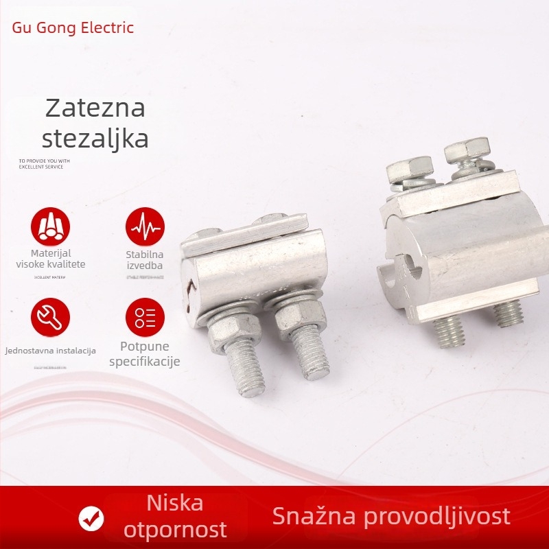 Paralelna žljebasta stezaljka za bakarno-aluminijske vodnike, spojnik posebnog oblika