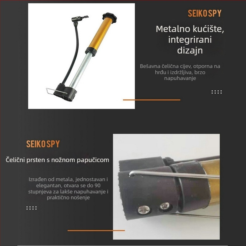 Prijenosna stopalna pumpa za napuhavanje košarkaških lopti, plivačkih prstena i drugih lopti