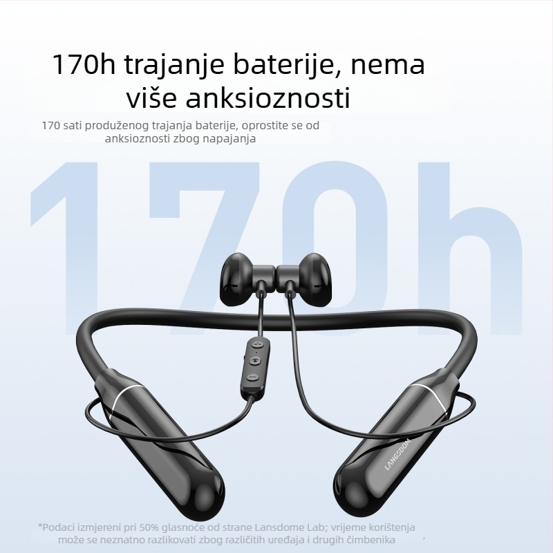 Langston BS05B bežične slušalice oko vrata s magnetskim smanjenjem buke, dugotrajna baterija, IPX5 vodootporne za igre i sport