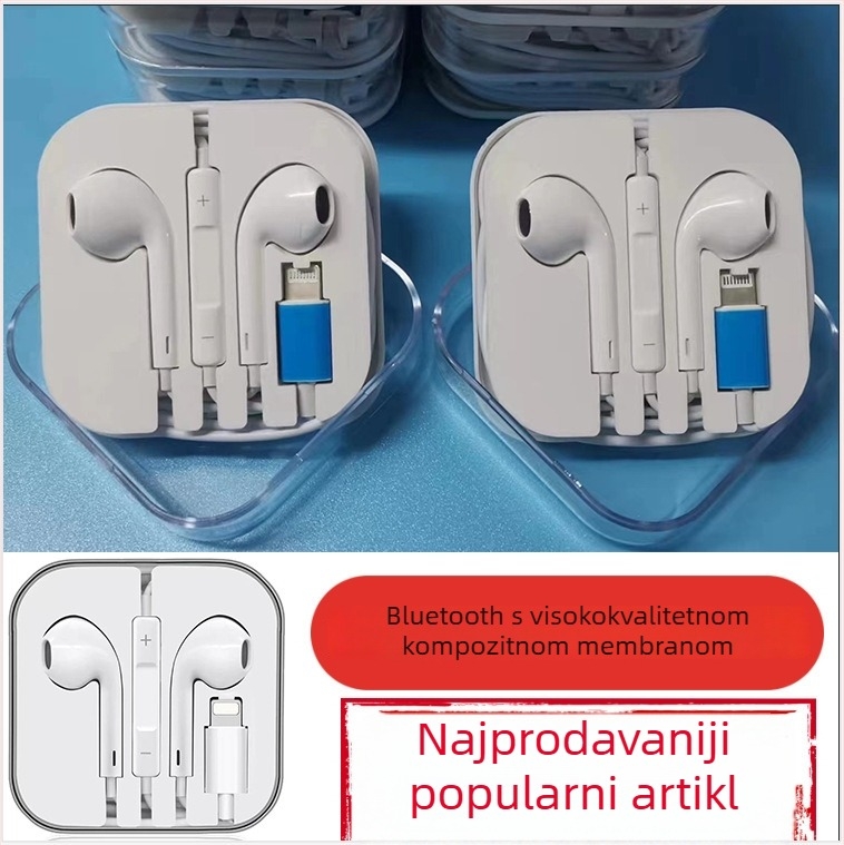 Bluetooth slušalice za iPhone 12, X i 7 s dubokim basom, kabelskim upravljanjem i kompozitnom membranom