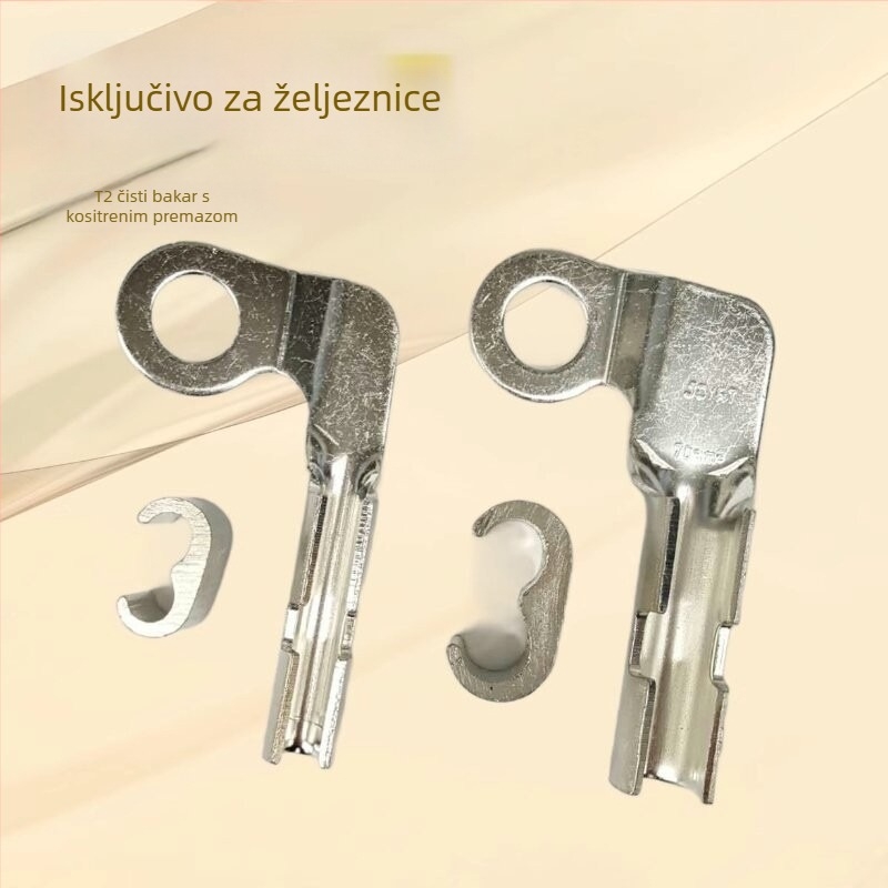 Hongtong bakrene C-tip i L-tip krimp spojnice za željezničke visoke brzine, uzemljiva kopča za kabel 35–70 mm²