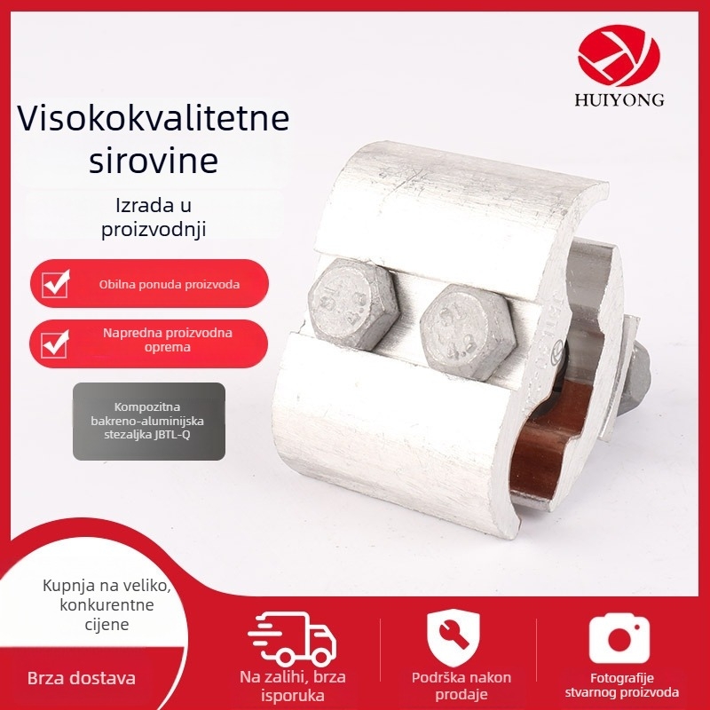 JBTL-Q kompozitni držač vodiča od bakra i aluminija s paralelnim utorom, posebno oblikovan stezaljka za kabel za distribijske vodove, dvostruka žica