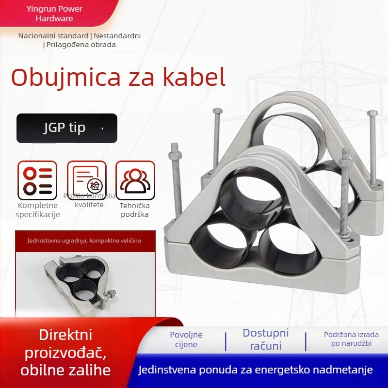 Klip za kabel s tri vodiča od aluminijske legure