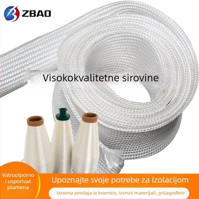 Staklena vlakna izolacijski omotač za kabelske i cijevi, vatrootporan i otporan na toplinu, VW-1, do 550°C.