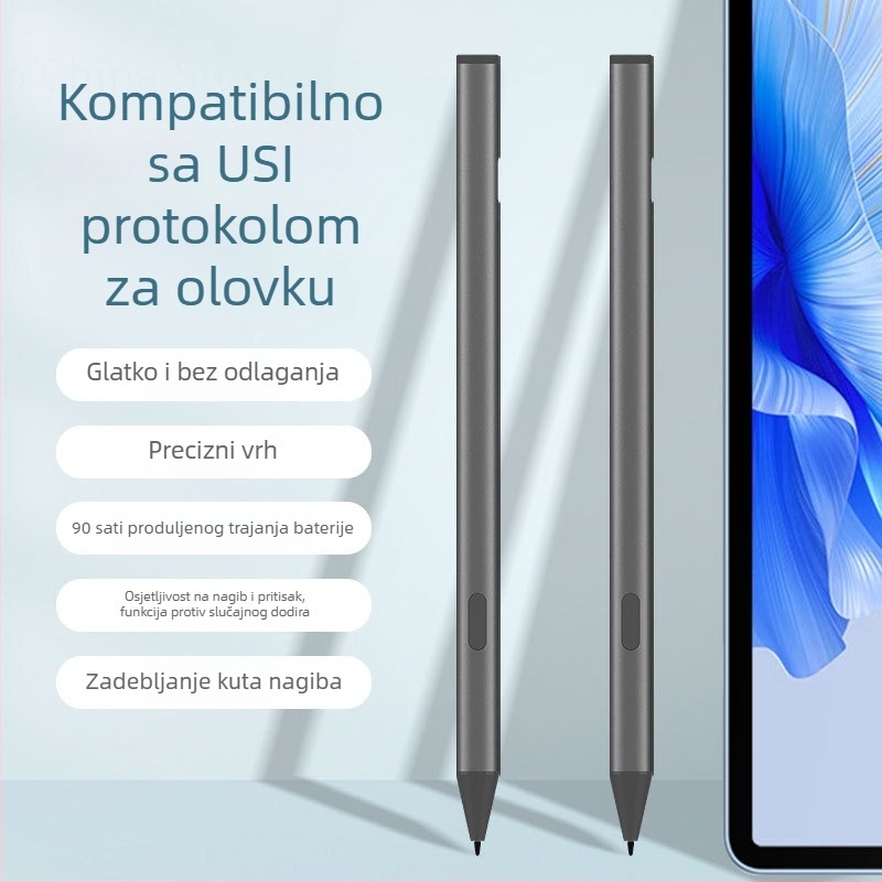 USI 2.0 stylus s funkcijom zaštite od slučajnog dodira, 4096 razina osjetljivosti na pritisak, otkrivanje nagiba i gumica