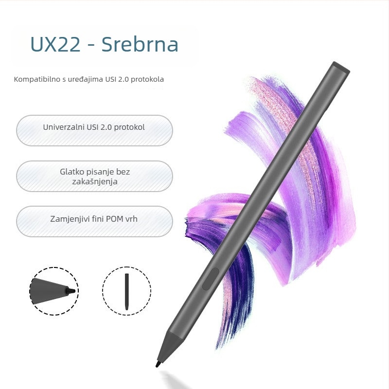 USI 2.0 stylus s funkcijom zaštite od slučajnog dodira, 4096 razina osjetljivosti na pritisak, otkrivanje nagiba i gumica