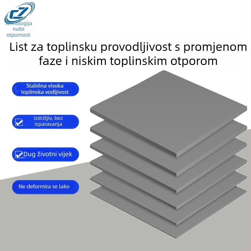Specijalno oblikovana silikonska termička podloga s faznim prijelazom za odvodenje topline CPU invertora, izolacijska silikonska podloga s visokom toplinskom vodljivošću