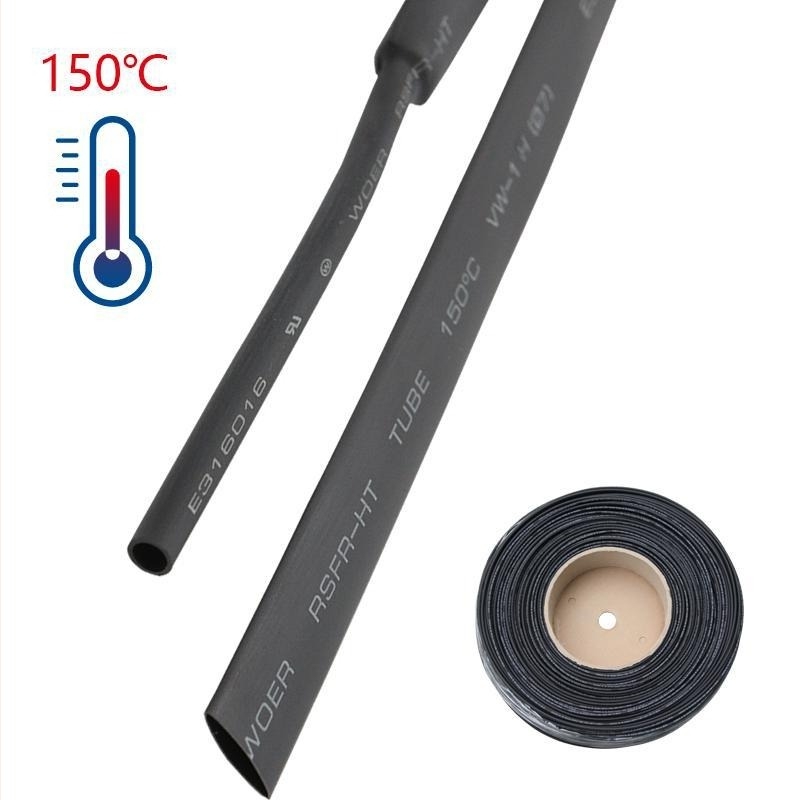 150°C visokotemperaturna cijev za zatezanje, izolacijsko kućište za kabel, crna