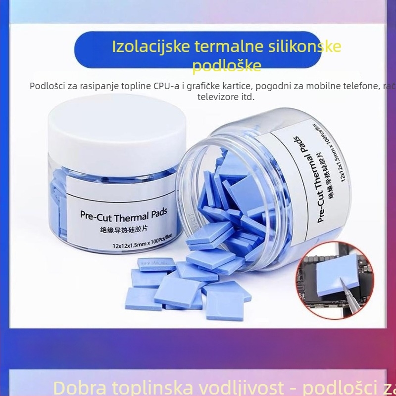 Izolirane silikonske brtvile, presjecene po konturi, s visokim toplinskim vodljivostima i vatrootporne silikonske podloge za odvod topline