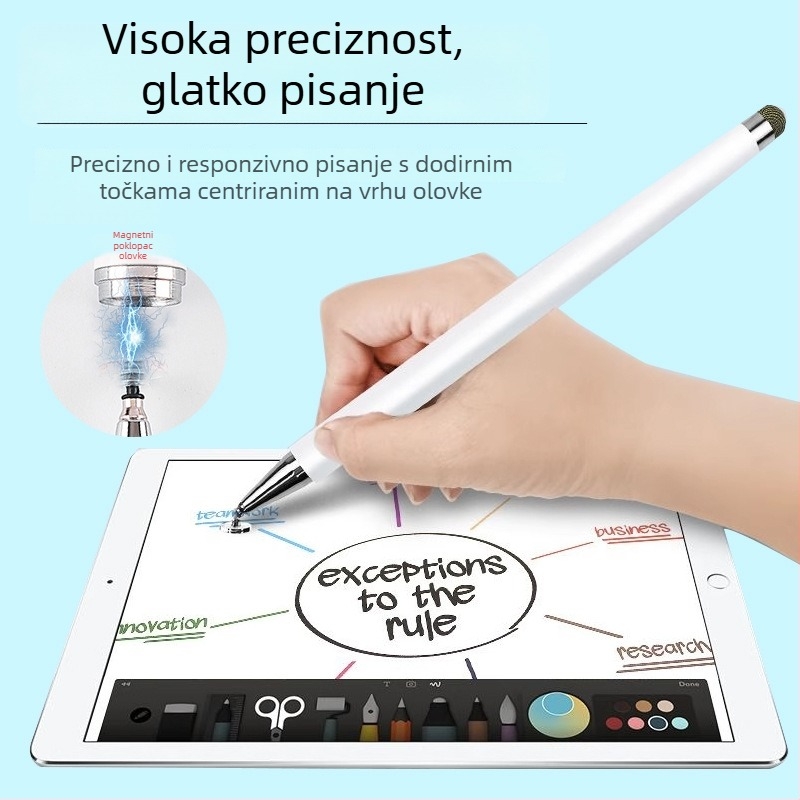 3-u-1 stilus za osjetljive zaslone s magnetskim držačem, univerzalni tablet stilus za iPad, Xiaomi i Apple