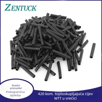 Termoizolacijske cijevi, crne, promjer 5 mm, duljina 20 mm, 420 komada, u vrećici